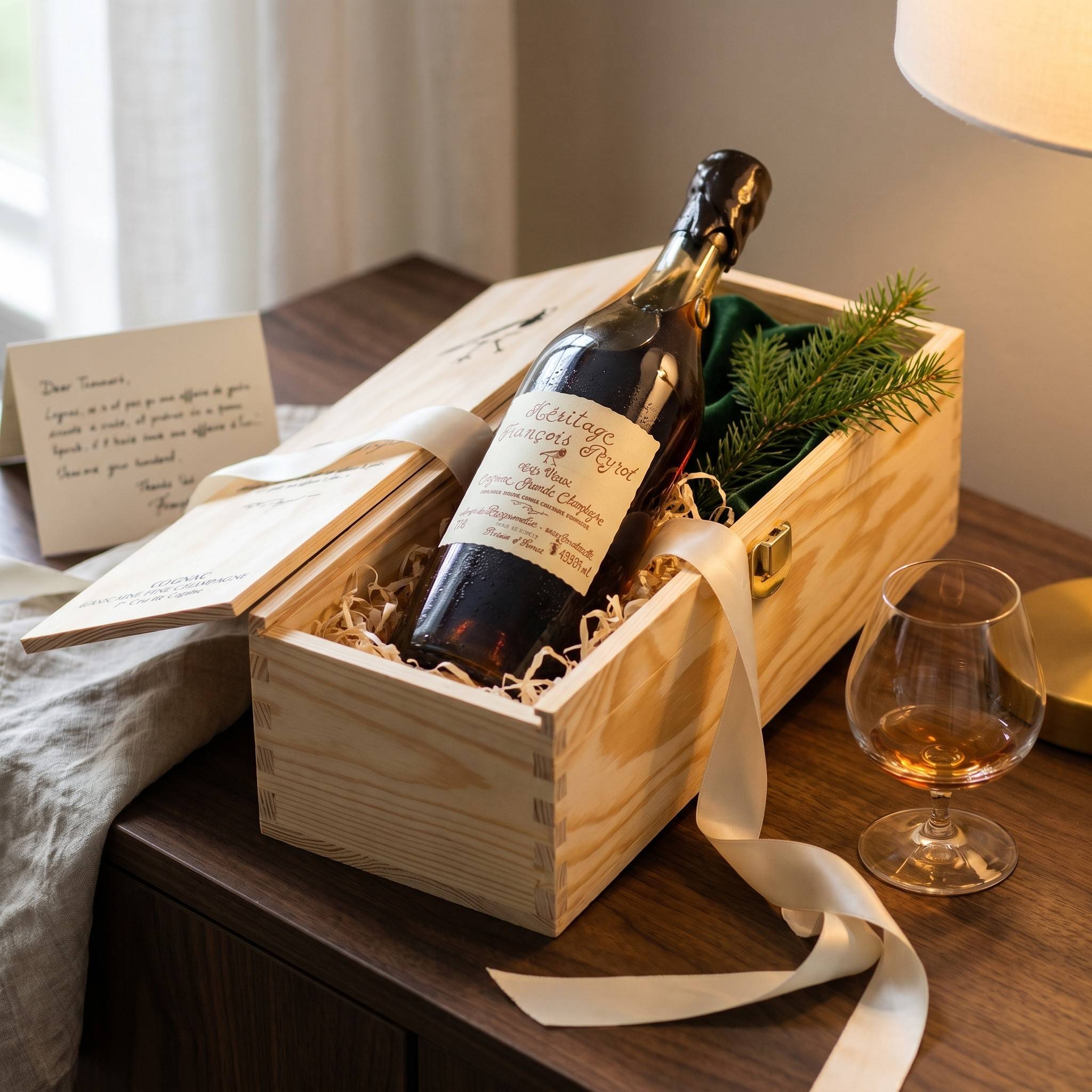 François Peyrot Cognac "Héritage" Hors d'age & Wooden Gift Box - 700ml от BNKWines.bg