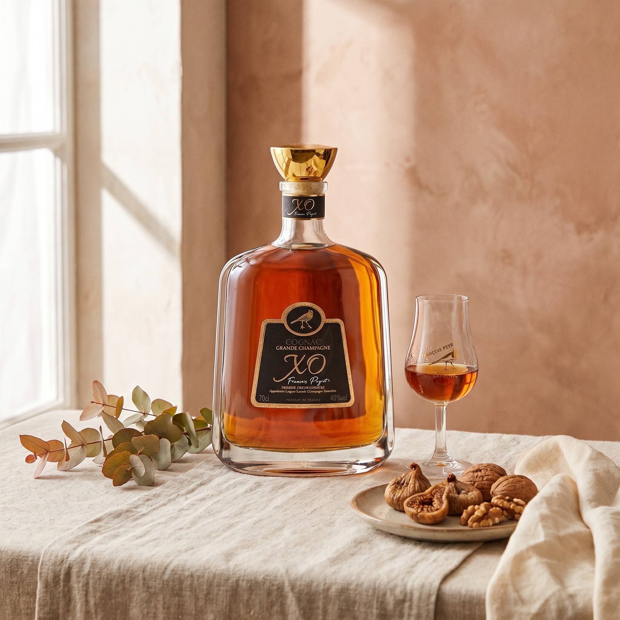 François Peyrot Cognac XO Decanter & 2 glasses - 700ml от BNKWines.bg